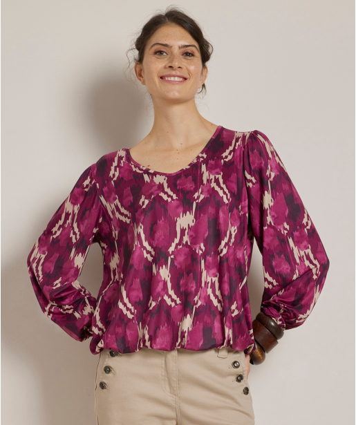 v-hals top met print