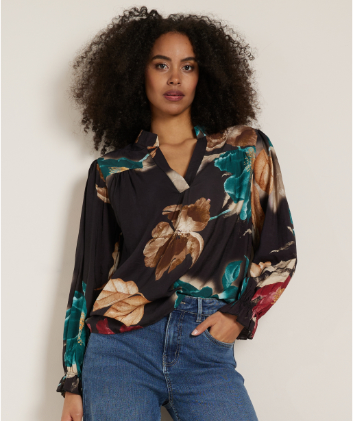 top met bloemenprint