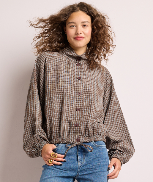 blouse met ruiten dessin