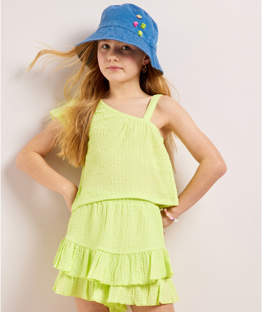 crinkle singlet met ruches
