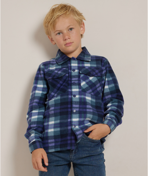 fleece overshirt met knopen