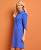 travelstof t-shirt jurk met kraag
