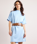 t-shirt jurk scuba met riem