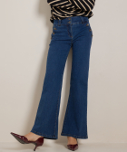 wide fit stretch jeans met knopen