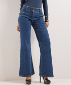 wide fit stretch jeans knopen