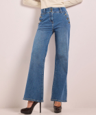 wide fit twill jeans knopen