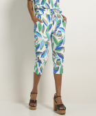 slim fit capri broek comfort bladprint
