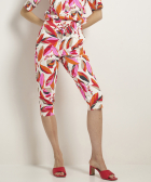 slim fit capri broek comfort bladprint