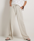 linnenlook wide fit broek met naad
