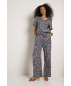wide fit viscose broek met print