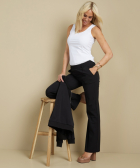 wide fit broek travelstof met naad
