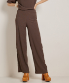 uni wide fit broek met structuur