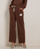 wide fit broek met label