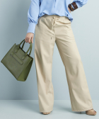 wide fit broek lederlook