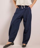 wijde pantalon met overslag