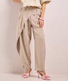 wijde pantalon met overslag