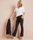 flared fit broek travelstof