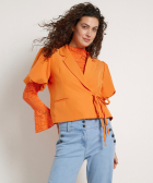 overslag blazer met strik