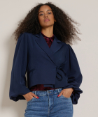 overslag blazer met pofmouw