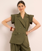 mouwloze blazer met strepen