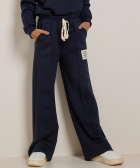 wide fit broek met label