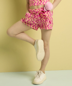 short zigzag print met strik