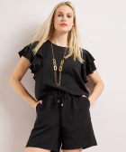 t-shirt met ruffle mouwen