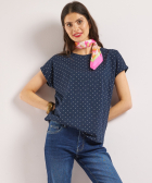 wijd t-shirt stippen