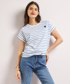 wijd t-shirt glitterstreep