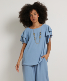 ruche t-shirt met ketting