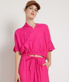 kort t-shirt met elastische boord