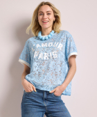 kanten t-shirt met print