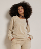 rib velvet top v-hals