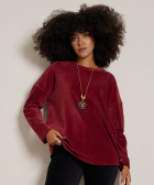 rib velvet top met ketting