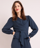 peplum top met strik