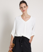 v-hals top met ophaalmouw
