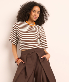 gestreept t-shirt met detail