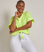 neon blouse met knoop