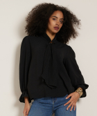 uni blouse met sjaalkraag