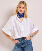 cropped blouse met korte mouw