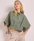 cropped blouse met korte mouw