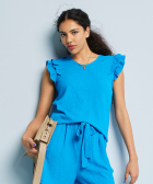 singlet crinkle met ruches