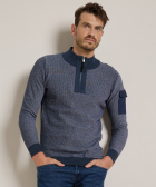 trui met contrast boorden