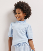 structuur t-shirt ruchekraag