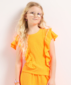 crinkle t-shirt met ruffles