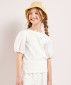 t-shirt met pofmouw en embroidery