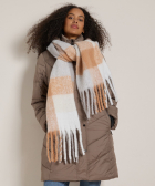 geblokte sjaal met franjes